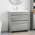 vidaXL Meuble sous lavabo de salle de bain Sonoma gris