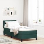 vidaXL Lit à ressorts avec matelas Vert foncé 80 x 200 cm tissu