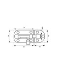 THIRARD - Targette  acier  pêne Ø 8mm  34x48mm  nickel satin - THIRARD