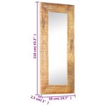 vidaXL Miroir sculpté à la main 110x50x2 5 cm bois de manguier solide