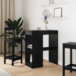 vidaXL Table de bar Chêne noir 90 x 47.5 x 103.5 cm Bois d'ingénierie