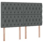 vidaXL Lit avec rangement et matelas Gris foncé 140 x 190 cm Polyester