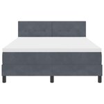 vidaXL Lit à ressort LED avec matelas Gris foncé 160 x 200 cm Velours