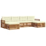 vidaXL Ensembles de canapés avec coussin 6 Pièces Naturel et Crème