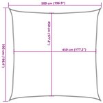 vidaXL Voile d'ombrage 160 g/m² Crème 5x5 m PEHD