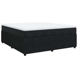 vidaXL Sommier à lattes de lit avec matelas Noir 180x200 cm Velours