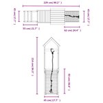 vidaXL Maisonnette de jeu avec mur d'escalade bois de pin imprégné