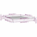 vidaXL Cadre de lit à LED sans matelas blanc 120x200 cm bois massif