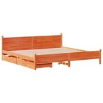 vidaXL Cadre de lit sans matelas cire marron 200x200cm bois pin massif