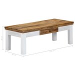 vidaXL Table basse 110x50x40 cm Bois de manguier massif