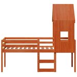 vidaXL Lit haut sans matelas cire marron 80x200 cm bois de pin massif
