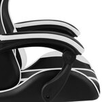 Chaise fauteuil siège pivotante de bureau informatique étude de jeux vidéo et similicuir blanc 02_0024226