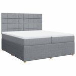vidaXL Sommier à lattes de lit avec matelas Gris clair 200x200cm Tissu