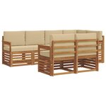 vidaXL Ensemble de canapés d'extérieur 7 pc Naturel et Beige Polyester