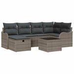 vidaXL Ensemble de canapé de jardin 7 Pièces Gris 232.5 x 122.5 x 85 cm