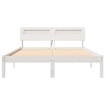 vidaXL Cadre de lit avec tête de lit Blanc 135 x 190 cm Pin massif