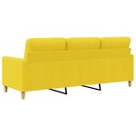 vidaXL Canapé à 3 places Jaune clair 180 cm Tissu