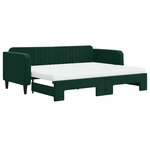vidaXL Lit de jour avec gigogne et matelas vert foncé 90x200cm velours