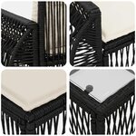 vidaXL Ensemble de canapé de jardin 13 Pièces Noir et blanc crème