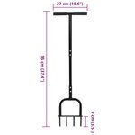 vidaXL Outil aérateur de pelouse Noir 95 x 27 cm Plastique