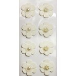 8 Autocollants 3D - Fleurs blanches - Mariage