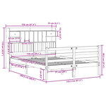 vidaXL Lit bibliothèque sans matelas 150x200 cm bois massif de pin