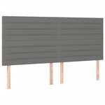 vidaXL Sommier à lattes de lit avec matelas Gris foncé 200x200cm Tissu