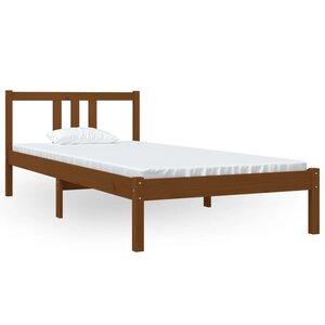 vidaXL Cadre de lit sans matelas marron miel bois massif 90x200 cm