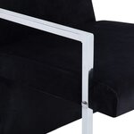 vidaXL Fauteuil avec pieds chromés Noir Velours