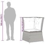 vidaXL Canapé d'angle de jardin avec coussins beige résine tressée