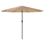 vidaXL Parasol de jardin avec mât en acier marron 388x388x248 cm