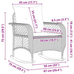 vidaXL Chaise à bascule de jardin avec coussins noir résine tressée