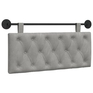 vidaXL Tête de lit suspendue Avec lumière LED Gris clair Velours
