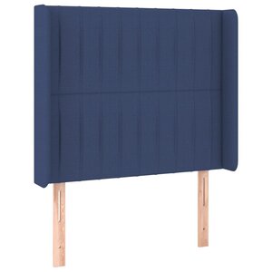 vidaXL Tête de lit avec oreilles Bleu 103x16x118/128 cm Tissu