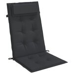 vidaXL Coussins de chaise à dossier haut lot de 4 noir tissu oxford