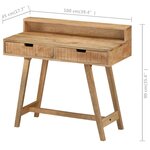 Bureau table poste de travail meuble d'ordinateur informatique étude table poste de travail meuble d'ordinateur informatique étude 100 x 45 x 90 cm bois de manguier brut solide brun 02_0023366