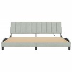 vidaXL Cadre de lit avec lumières LED gris clair 200x200 cm velours