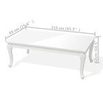 vidaXL Table basse 115x65x42 cm Blanc brillant
