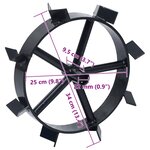 vidaXL Roues métalliques pour cultivateur à essence 6 5 ch 2 Pièces