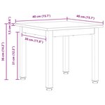 vidaXL Table basse Naturel 40 x 40 x 36 cm Bois de pin massif