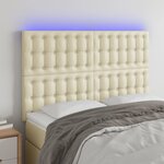 vidaXL Tête de lit à LED Crème 144x5x118/128 cm Similicuir