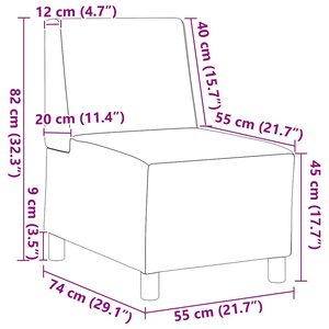 vidaXL Fauteuil 2 Pièces Marron 55 x 74 x 82 cm Cuir suédé faux