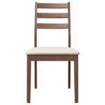 vidaXL Chaises à manger coussins 2 Pièces marron bois massif caoutchouc