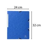 Chemise À Élastique Sans Rabat Carte Lustrée 355gm2 - A4 - Bleu - X 50 - Exacompta