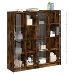 vidaXL Bibliothèque avec portes chêne fumé 136x37x142 cm