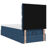 vidaXL Lit ottoman avec matelas bleu 90x200 cm tissu