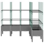 vidaXL Jardinière avec treillis gris clair 160x120x142 5 cm PP