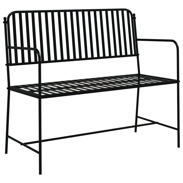 vidaXL Banc d'extérieur Noir Métal Standard Durable Banc d'extérieur