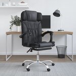 vidaXL Fauteuil de massage inclinable de bureau Noir Similicuir