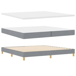 Lit Box Spring vidaXL avec Matelas Gris clair 200x200 cm en Tissu
